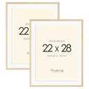 Decobility 22x28 Solid Wood Poster Frame, Natural Wood Picture Frame with Paper Mat, Display picture 18x24 with mat or 22x28 without Mat, Set of 2 Oak Wood Grain Picture Frame