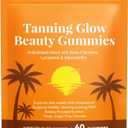 Tanning Gummies with Astaxanthin for Women and Men, Sunless Tanning Gummies with Beta Carotene, Lycopene & Astaxanthin, Healthy Tanning Skin, Vegan & Sugar Free - 60 Count, Best By: 03/27/2029