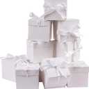 Elephant-package 12Pack White 6Inch Gift Boxes with Lids, Squared Boxes with Lids Perfect for Weddings, Birthday Party Favor, Engagements, Graduations, Holidays, Christmas Xmas, New Year.