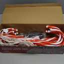 Biswing Christmas Outdoor Candy Cane Lights, 12 Pcs Christmas Pathway Markers with 72 Count Warm White Lights, Connectable for Indoor Outdoor Holiday Walkway Patio Garden Ornament