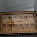 ROTHWELL 12-Slot Solid Walnut Watch Box with Valet Drawer - Premium Jewelry Display Case Organizer with Locking Glass Top and Microsuede Liner for Men & Women (Tan Interior)