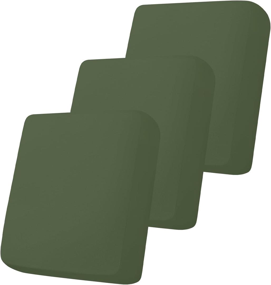 Smiry Printed Couch Cushion Covers, Stretch Soft Couch Covers for Sofa, Washable Non-Slip Sofa Slipcover Furniture Protector for Indoor and Outdoor (3 Pack, Bronze Green)