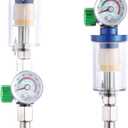 ENDOZER Oil Water Separator, Air Filter with Pressure Gauge, Pressure Regulator for Air Spray Gun, G1/4" Inlet and Outlet
