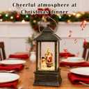 Christmas Snow Globe Lantern with Music USB Lined/Battery Operated Santa Snowman Tree Scene Lighted Christmas Lantern Water Glittering Snowing Globes Lamp for Home Festival Decoration Gifts