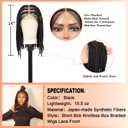 Brinbea 13x8'' HD Lace Front Knotless Short Braided Wigs for Women Bob Box Braid Wig with Baby Hair Premium Synthetic Braided Lace Front Wigs Brown 14 Inch
