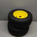 GICOOL 16x6.50-8 Tubeless Tire and Wheel, 16x6.5-8 Lawn Mower Tires, 3"-4.5" Offset Hub, 3/4" or 5/8" Bearing, Universal Fit Riding Mower and Garden Tractor Front Wheel, 4 Ply, S-Turf Pattern, 2 Pack