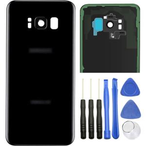 ubrokeifixit Galaxy S8 G950 Rear Back Glass Door Cover Replacement for Samsung Galaxy S8 G950 5.8",Pre-Cut Tape (Black/ONLY-Back-Cover)