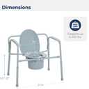 HEALTHLINE Heavy Duty Commode Bariatric, Medical Bedside Folding Bariatric Commode Chair Toilet for Elderly Seniors Disabled, Wide, 650 lbs, Gray