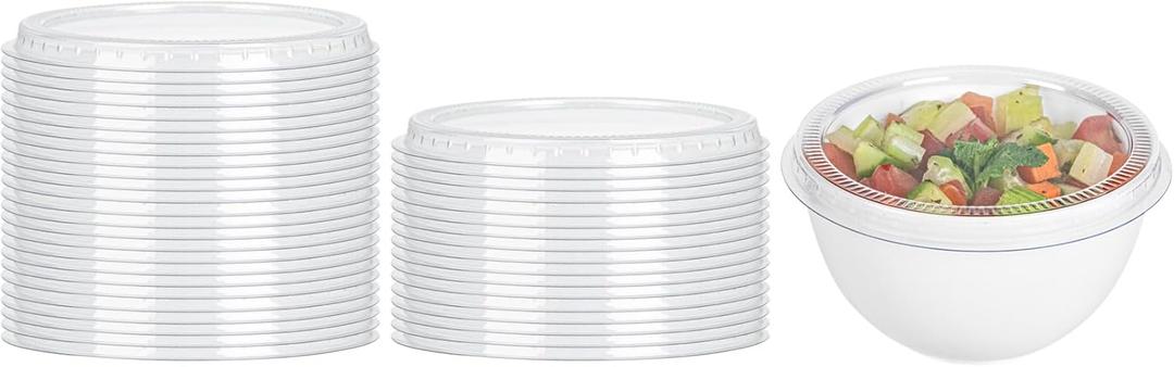 Restaurantware LIDS ONLY: Lids For 4 Ounce Disposable Bowls 100 Plastic Lids For Appetizer Cups - Containers Sold Separately Sturdy Clear Plastic Lids For Mini Dessert Cups Secure Fit