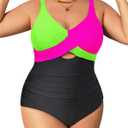 Daci Plus Size One Piece Swimsuits - Tummy Control Bathing Suit for Women Cutout Swimwear, 22W