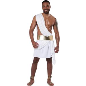 California Costumes, Cupid Toga For Men, Men's Small/ Medium, White/ Gold