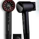 Quiet Ionic Hair Dryer - High Speed Fast Drying Blow Dryer with LCD Display, Noise Reduction Technology - Lightweight & Ergonomic Design