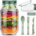 On The Go Salad Jar with Side Opening - Leakproof Salad Container for Lunch