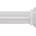 White Curtain Rods for Windows 28 to 120 Inches Adjustable 1 Inch Diameter Decorative Single Window Curtain Rod Set with Rounded Cap design Finials, White