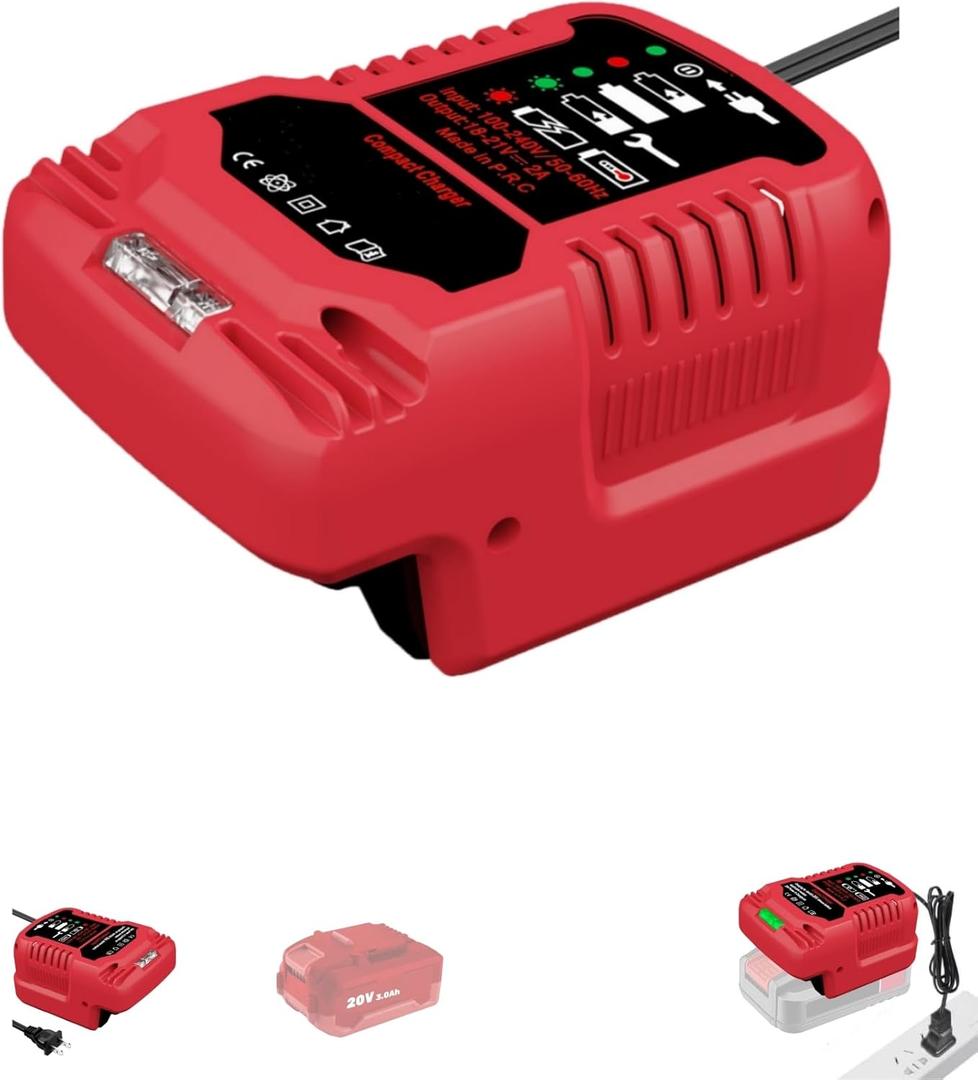 For Bauer 20V Battery Charger - Compact & Lightweight, 1/3 Smaller Than Original, Space-Saving Design for Travel (110V for Home Input)
