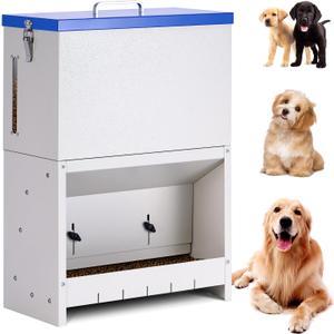 Automatic Dog Feeder Large Breed, Outdoor and Indoor Dog Food Dispenser, Large Capacity Automatic Gravity Feed Dispenser Suitable for Small, Medium, and Large Dog Breeds (Blue)