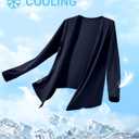 Women's UPF 50+ Sun Shirt Long Sleeve UV Sun Protection Shirts Lightweight Cardigan for Women with Pockets SPF Swim Cover Up (Blue, XL)