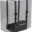 VIVO Universal PC Wall Mount, Adjustable Steel Bracket, Computer Case, Open Frame CPU Strap Holder, Black, MOUNT-PC03V