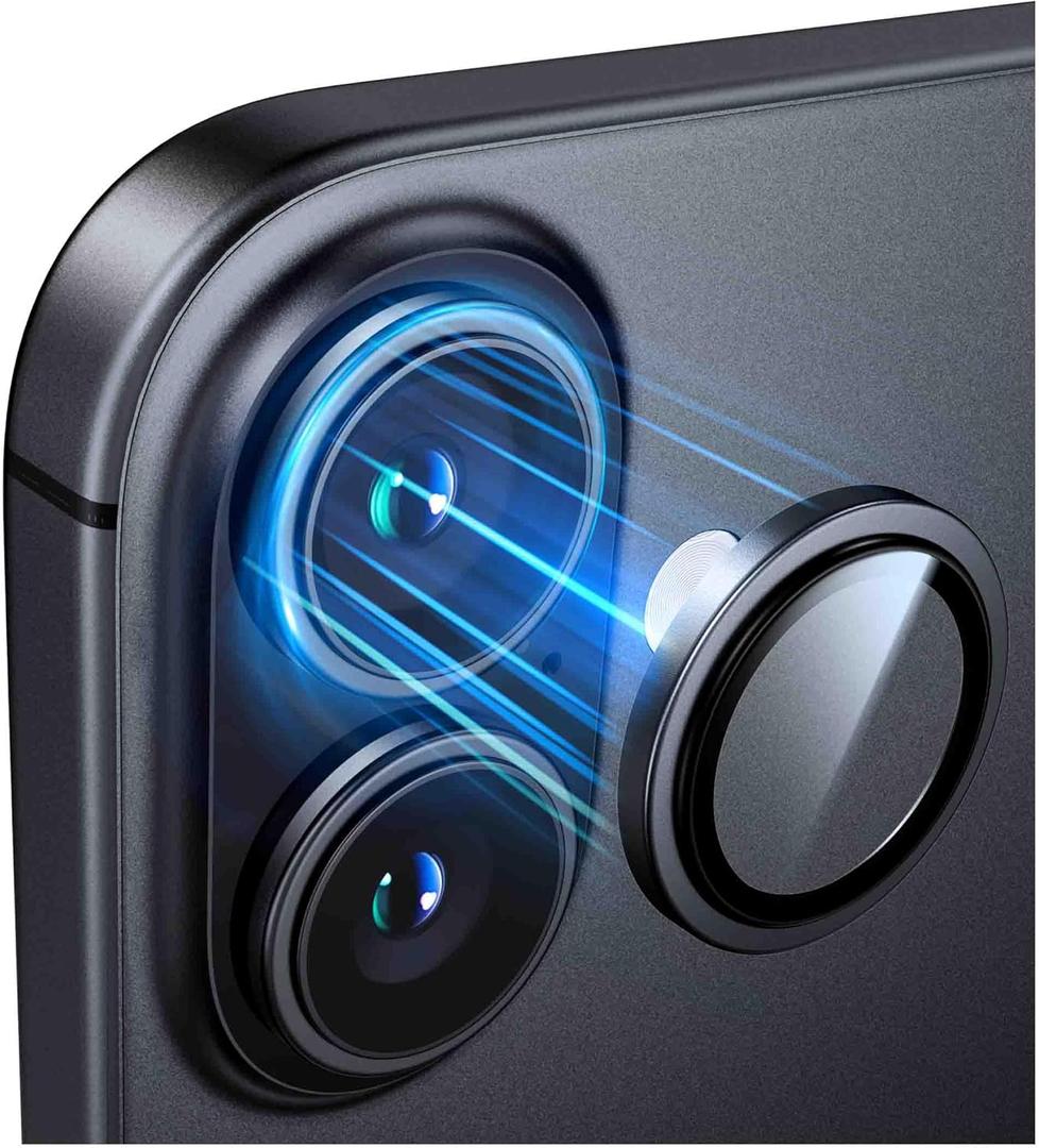 TORRAS 3-Year Ultimate Durability for iPhone 17 Camera Lens Protector-1:1 Invisible Fit & Ultra Clarity, Military-Grade 9H+ Aerospace Glass Anti-Scratch Easy Installation, Black