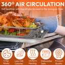 18.7" X 12.8" Extra Large Air Fryer Basket for Oven, Oven Air Fryer Basket and Tray Set With 30PCS Parchment Papers, Stainless Steel Air Fryer Pan and Crisper Tray for Frying Baking