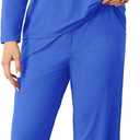 SHIJIALI Women's Pajama Sets 2 Piece Ladies Long Sleeve Lounge Outfits Long Pant Pjs With Pockets Royal Blue, Size: Large