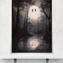Halloween Decor Wall art Prints Dark Forest Ghost Ghost Poster art Holiday Art Gifts 12x16in Unframed