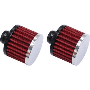2 Pcs/Set 1-1/4" Red Valve Cover Breather Filter Washable Reusable