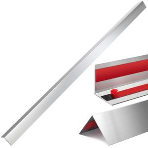 Therwen 5 Pcs 1 x 1 x 48 Inches 304 Stainless Steel Corner Guards Metal Wall Guard Protector Corner Trim Molding for Door Countertop Furniture Cabinet Protection