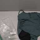 Ribbed One Piece Swimsuits for Women Button up Swimwear Tummy Control Retro Bathing Suits (Medium, Green)