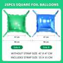 30PCS Double Sided Square Foil Balloons Wall,19 Inches Chrome Foil Balloons Tunnel Arch Garland Kit for Birthday,Anniversary,Wedding,Graduation Party Background Graduation Party Decoration (Red Green and Blue Lightblue)