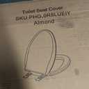 Durable Elongated Toilet Seat with Slow Soft Close - Easy to Install and Clean, Never Loosens - White, Fits Most Elongated Toilets Almond