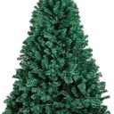 6FT 1,300 Tips Artificial Christmas Pine Tree Fake Xmas Spruce Trees Holiday Decoration with Metal Stand Easy Assembly for Outdoor and Indoor Decor Green