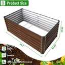 SnugNiture 4x2x2FT Galvanized Raised Garden Bed Kit, Metal Planter Box for Planting Plants Vegetables, Brown