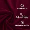 Yakamok Velvet Red Curtains 96 Inches Long for Living Room Light Blocking Thermal Curtain Soft Luxury Window Drapes Xmas Darkening Decor Grommet Curtains for Bedroom Set of 2 Panels (W40xL96,Wine Red)
