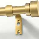 PORTRES Gold Heavy Duty Curtain Rods for Windows 66 to 120 Inches Adjustable Length 1" Diameter Brass Curtain Rod with Modern Decorative Finials for Outdoor Bedroom Kitchen Living Room