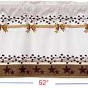Country Stars Bows Red Berry Barn Window Curtain Valance Boho for Decorative Privacy Rod Pocket 52 X 16 Inches