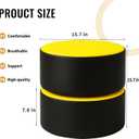 Round PU Leather Ottoman Foot Rest, Foam-Filled Pouf for Sofa and Living Room, Zippered Cover with Removable Foam Insert for Easy-Clean Care, 15.5" D x 8" H