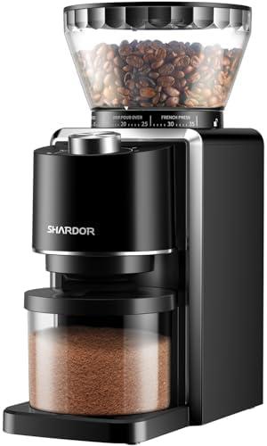 SHARDOR Conical Burr Coffee Grinder Electric 2.0, Adjustable Coffee Bean Grinder with 35 Precise Grind Setting for 2-12 Cup, Anti-static, Black
