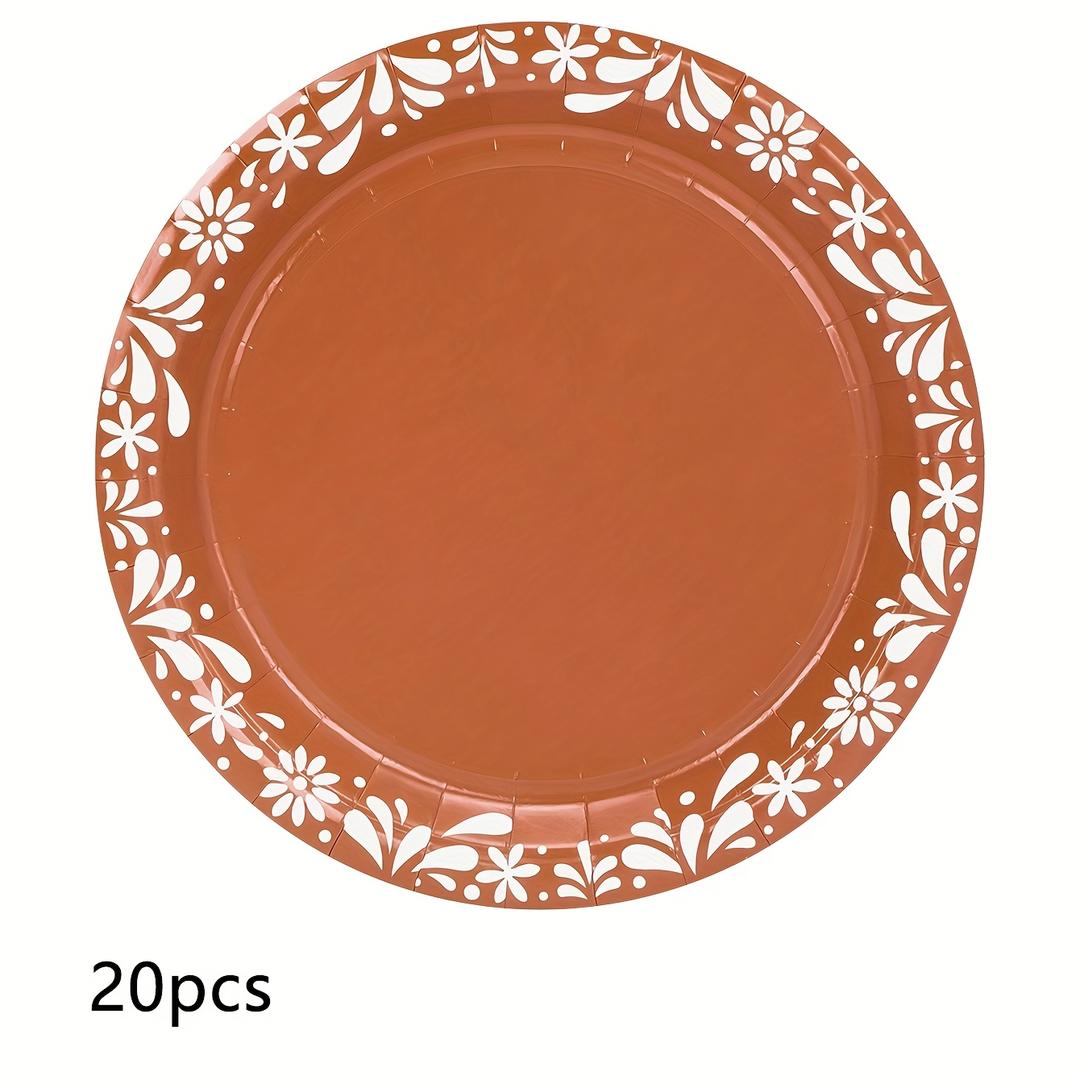 50 piece mexican clay pottery style paper plates