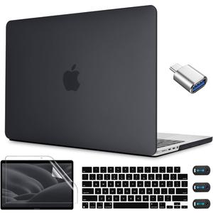 CISSOOK Matte Black Plastic Hard Cover for MacBook Pro 14 Inch Case 2026 2025 2024 2023 2022 2021 Release Model M5 A3434 M4 A3112 A3185 A3401 / A2992 A2918 M3 / A2779 M2 / A2442 M1 Chip, Black