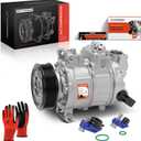 A-Premium Air Conditioner AC Compressor with Clutch Compatible with Audi A4, A4 Quattro, 2006 2007 2008 2009 2010, L4 2.0L