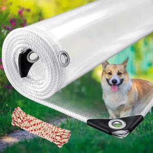 20Mil Clear Tarps Heavy Duty Waterproof, 8x10ft Plastic Clear Tarp with Grommets for Patio, Outdoor Porches, Pavilion Rain Shield, Winter Plants Greenhouse, PVC Vinyl Transparent Tarpaulin2.5x3m