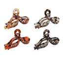 Bow Hair Clips for Women, 4 Pcs Elegant Hair Claw Clips for Thin and Thick Hair Strong Hold Hair Bows Hair Styling Accessories, Leopard