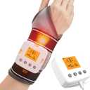 Rechargeable Wrist Heating Pad Wrap for Pain Relief, Heated Wrist Massager Heat Therapy for Carpal Tunnel Relief, Sprains, Swelling, Tendonitis Hand Pain, 3 Vibration Mode, 3 Heat Level, Auto Shut Off