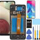 for Samsung Galaxy A12 Screen Replacement with Frame for Samsung a12 a125u Screen Replacement kit s127dl a125a a125w LCD Display digitizer Touch Screen Assembly with Repair Part Tools 6.5 inch