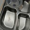 LIZEALUCKY Bento Box, Stainless Steel Lunch Box,4Grid Portable Bento Box, Food Storage Container for Adult, The Lid Contains Spoons and Chopsticks( Pink)