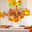 PurpleSwan Fall Decor, 5PCS Artificial Autumn Pumpkin Plant Floral Stems Decorations, for Home Weeding Vase Arrangement Harvest Thanksgiving Holiday Branches Indoor Decor.