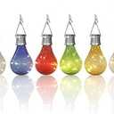 Solar LED Outdoor String Lights, 6-Pack Colorful Waterproof Patio String Lights for Garden and Backyard Decor