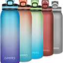 Opard 30oz/32oz Sports Water Bottle with Leak Proof Flip Top Lid BPA Free Tritan Reusable Plastic for Gym and Outdoor, Travel Water Bottle with Straw (Blue Purple)