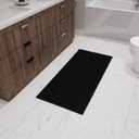 Ottomanson Non-Slip Bathroom Mat, Plush Soft Shag Bath Rug, Floor Mat for Entry Areas and Bedrooms, 2' x 4', Black